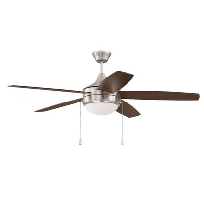 Craftmade Phaze 52" 5 Blade Ceiling Fan w/Light Kit, Nickel/Walnut - EPHA52BNK5