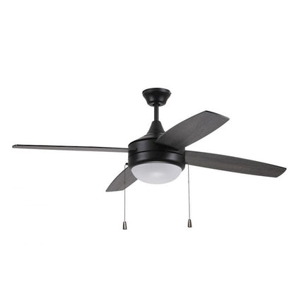 Craftmade Phaze 52" 4 Blade Ceiling Fan with Light Kit, Flat Black - EPHA52FB4