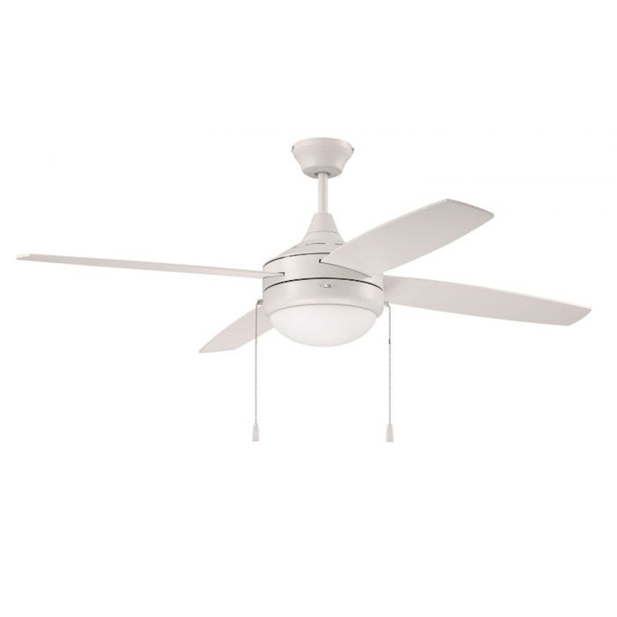 Craftmade Phaze 52" 4 Blade Ceiling Fan with Light Kit, White - EPHA52W4