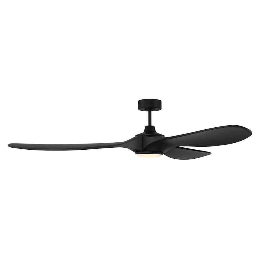 Craftmade Envy 72" Ceiling Fan, Flat Black/Walnut - EVY72FB3