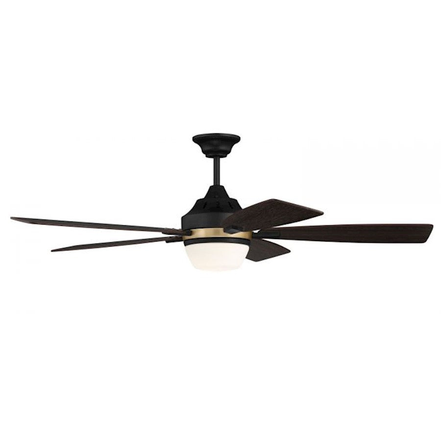 Craftmade Fresco 52" Ceiling Fan, Flat Black/Satin Brass