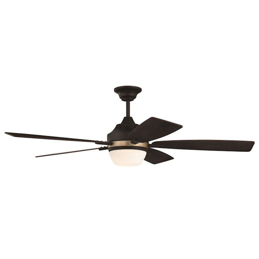 Craftmade Fresco 52" Ceiling Fan, Flat Black/Satin Brass