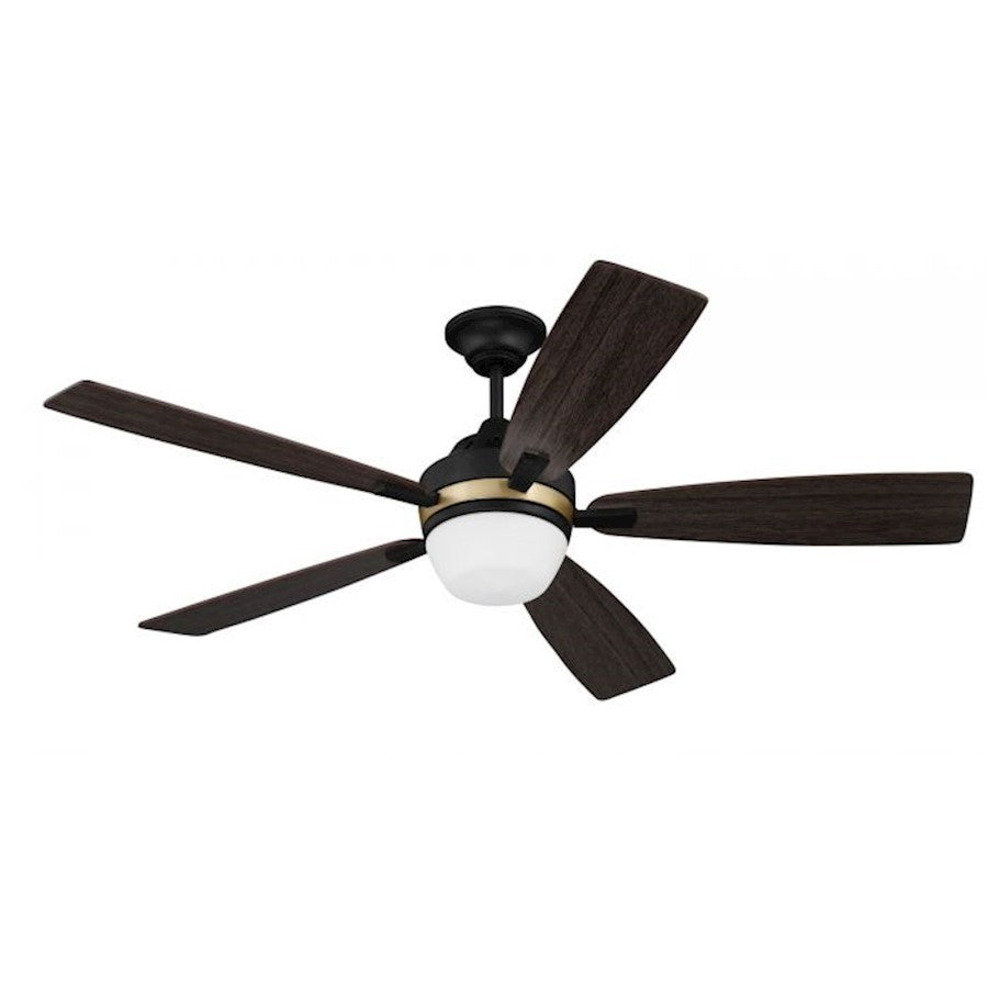 Craftmade Fresco 52" Ceiling Fan, Flat Black/Satin Brass