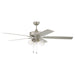 Craftmade Outdoor Super Pro 60" Ceiling Fan, Nickel/4 Light Kit/Clear - OS104PN5