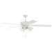 Craftmade Outdoor Super Pro 60" Ceiling Fan, White/4 Light Kit/Clear - OS104W5