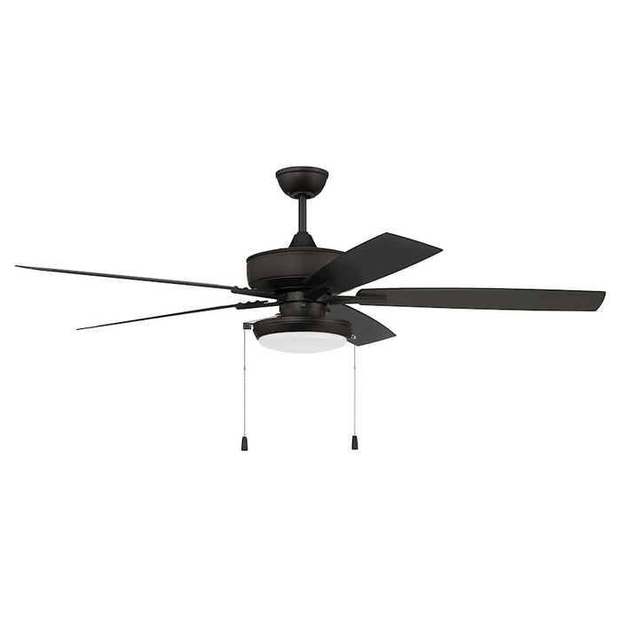 Craftmade Outdoor Super Pro 60" Ceiling Fan, Black/Light Kit/Frosted - OS119FB5