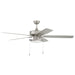 Craftmade Outdoor Super Pro 60" Ceiling Fan, Nickel/Light Kit/Frosted - OS119PN5