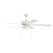 Craftmade Outdoor Super Pro 60" Ceiling Fan, White/Disk Light Kit/Clear - OS119W5