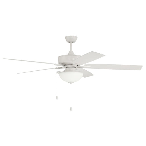 Craftmade Outdoor Super Pro 60" Ceiling Fan, White/Bowl Light Kit/Frosted - OS211W5