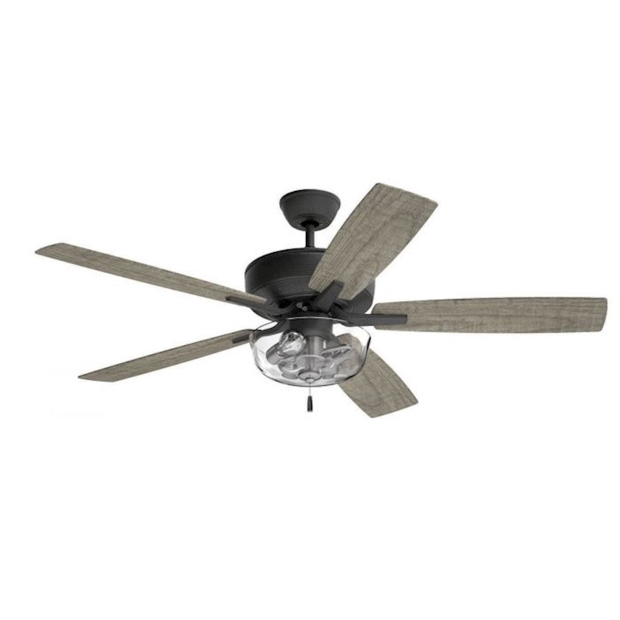 Craftmade Pro Plus 52" Fan w/Blades, Clear Bowl Light Kit, BK - P101FB5-52FBGW