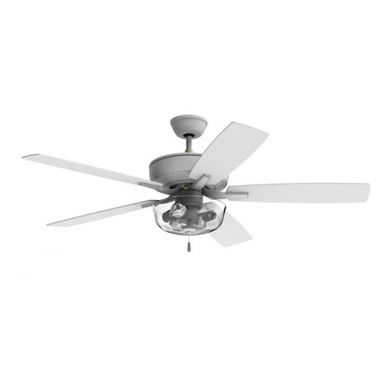 Craftmade Pro Plus 101 52" Fan w/Blades, Clear Bowl Light, WH - P101W5-52WWOK