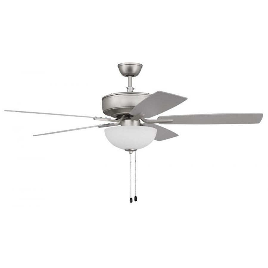 Craftmade Pro Plus 52" Fan w/Blades, White Bowl Light Kit, NKL - P211BN5-52BNGW