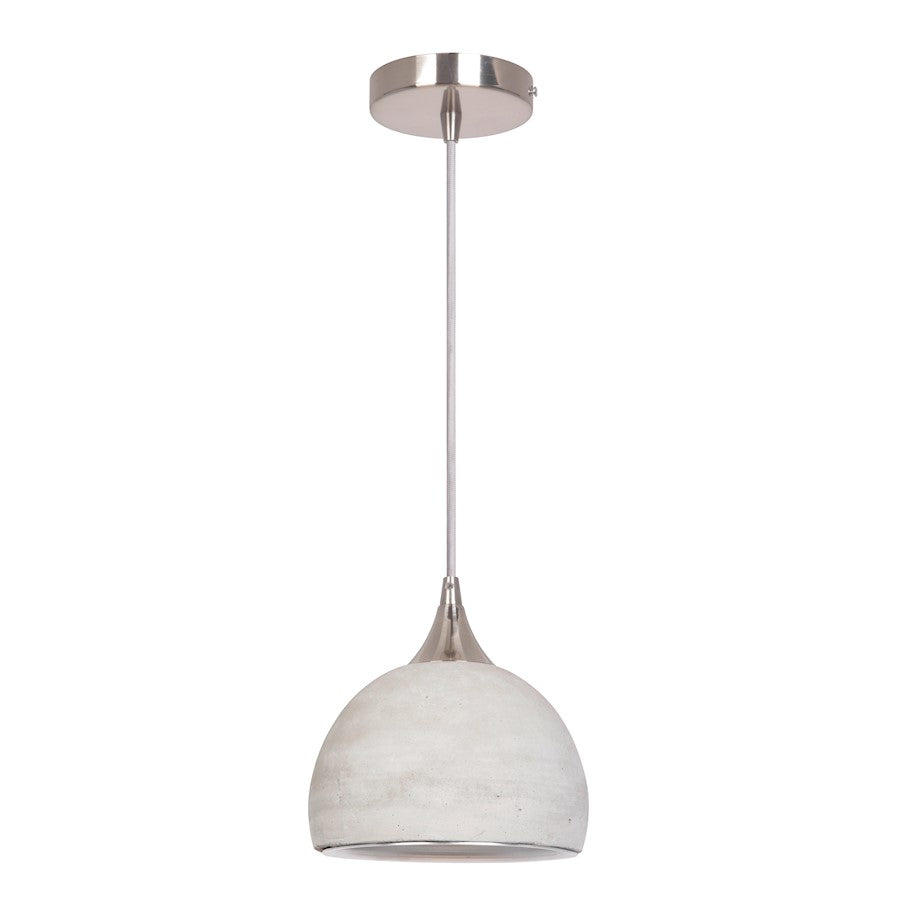 1 Light Mini Pendant, Brushed Nickel