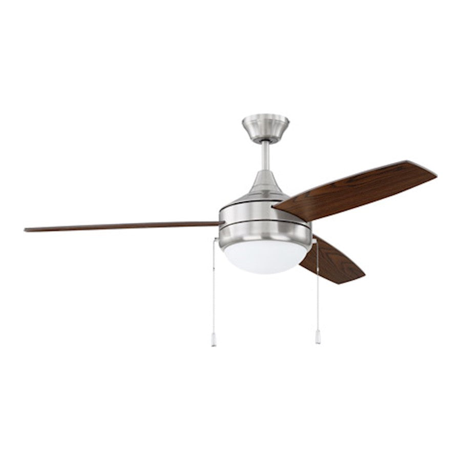 Craftmade 52" Phaze 3 Ceiling Fan, Brushed Nickel/Walnut - PHA52BNK3-UCI