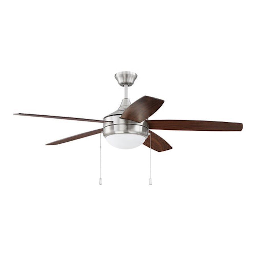 Craftmade 52" Phaze 5 Ceiling Fan, Brushed Nickel/Walnut - PHA52BNK5-UCI