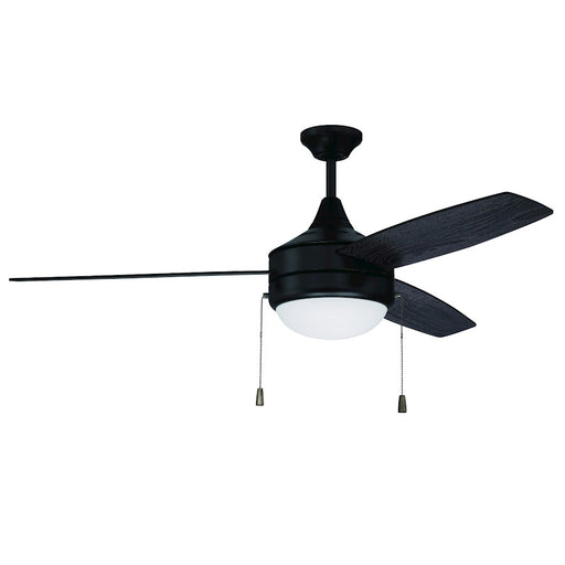 Craftmade Phaze 3, 2 Light Ceiling Fan/LED Light Kit, Flat Black - PHA52FB3