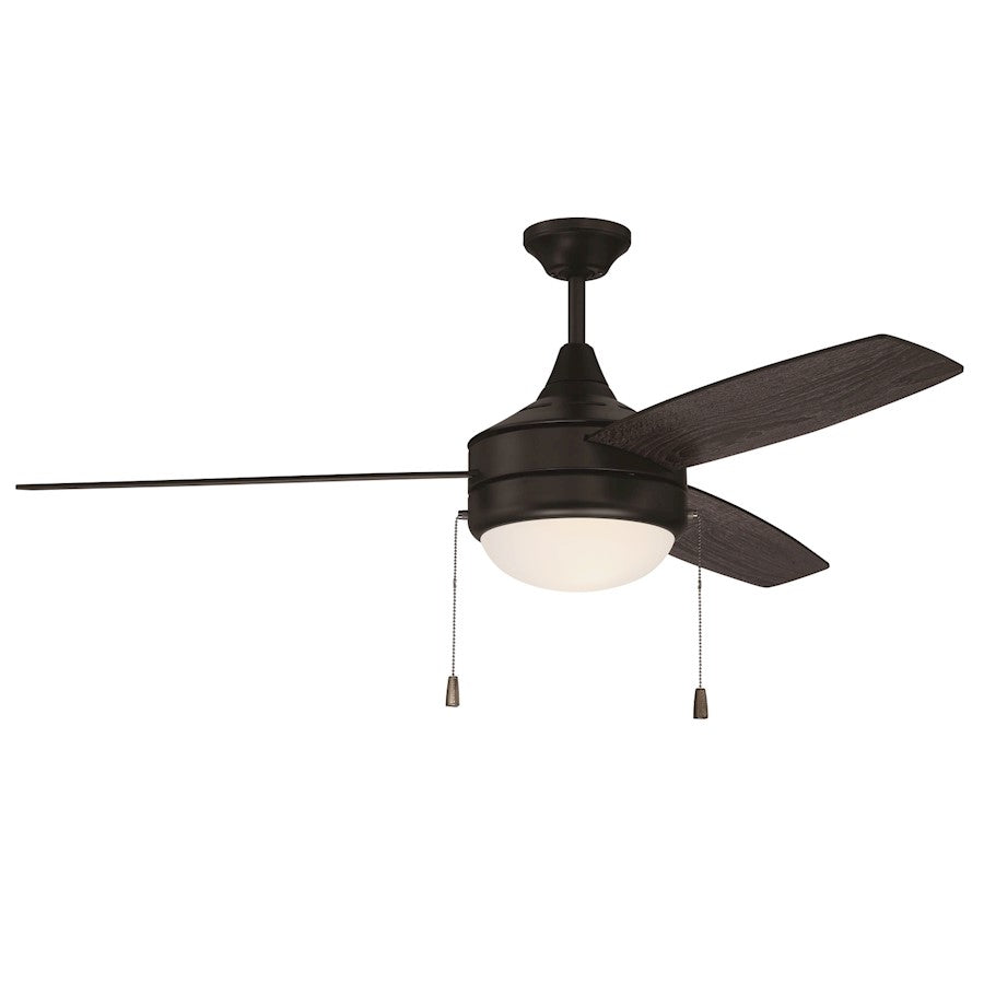 Craftmade Phaze 3, 2 Light Ceiling Fan/LED Light Kit, Flat Black