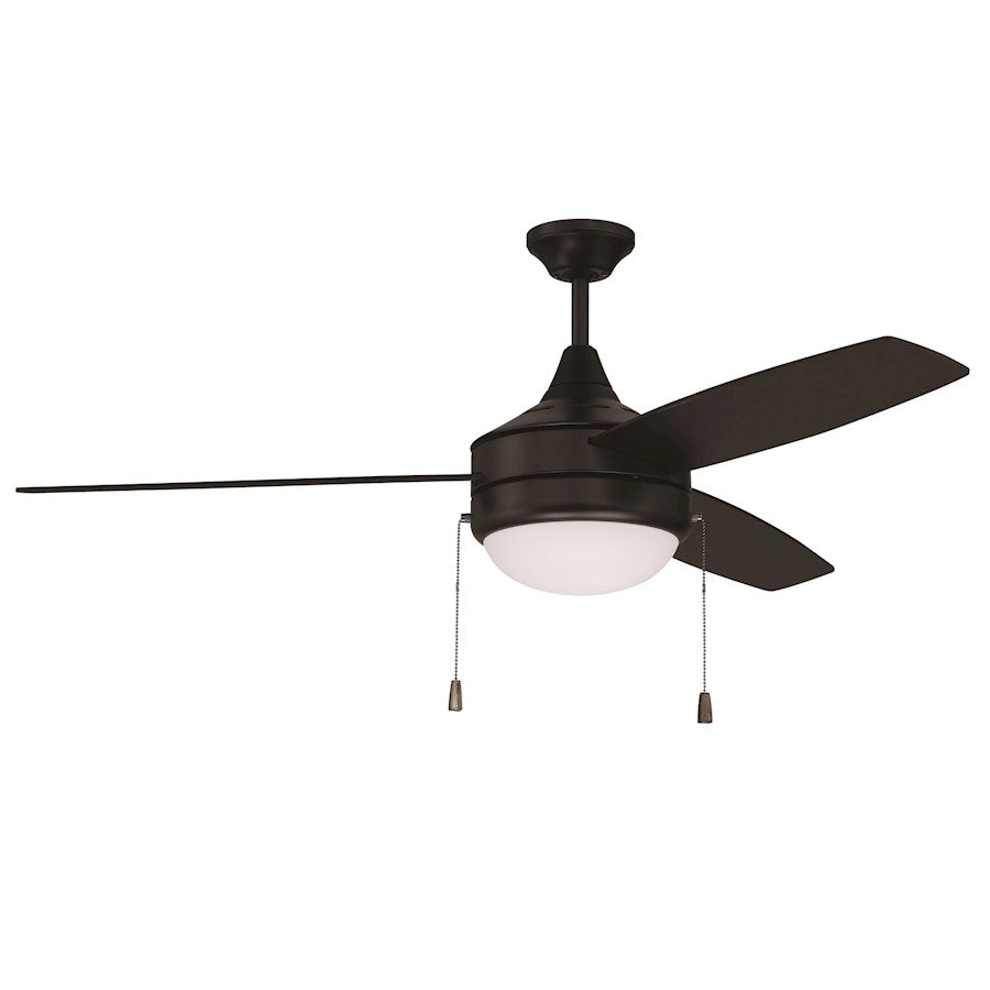 Craftmade Phaze 3, 2 Light Ceiling Fan/LED Light Kit, Flat Black