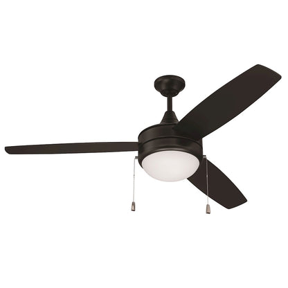 Craftmade Phaze 3, 2 Light Ceiling Fan/LED Light Kit, Flat Black