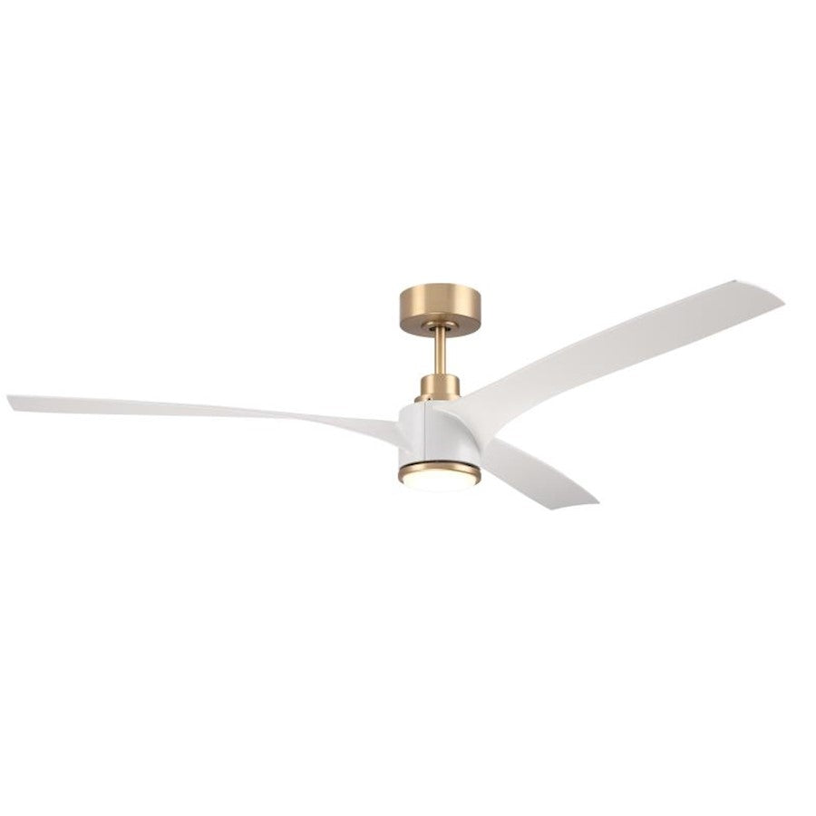 Craftmade Phoebe 60" Ceiling Fan, Brass/White - PHB60SB3