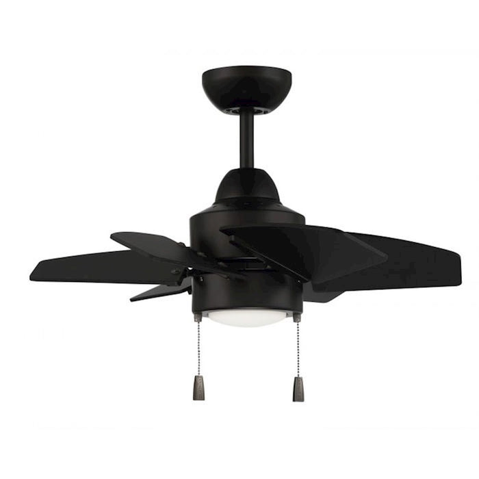 Craftmade Propel II 24" Ceiling Fan with Blades and Light Kit, Black - PPT24FB6