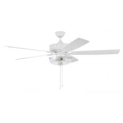 Craftmade Super Pro 101 60" Fan w/Blades, Clear Bowl Light, WH - S101W5-60WWOK