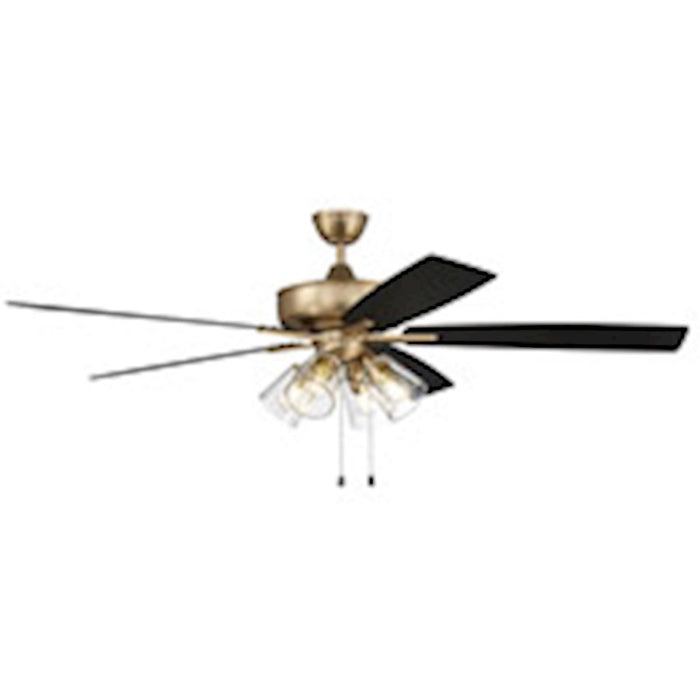 Craftmade Super Pro 104 60" Fan With Blades, 4 Light Kit, Clear