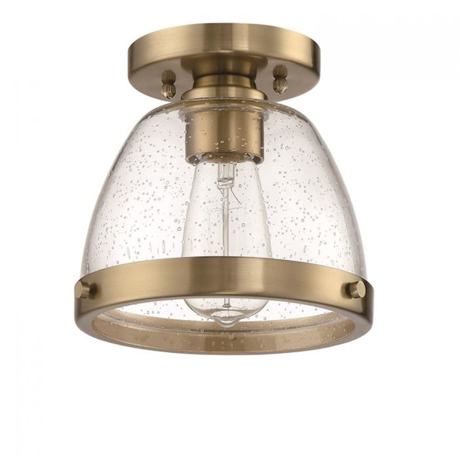 Craftmade Lodie 1 Light 7.5" Flush Mount, Satin Brass - X1408-SB