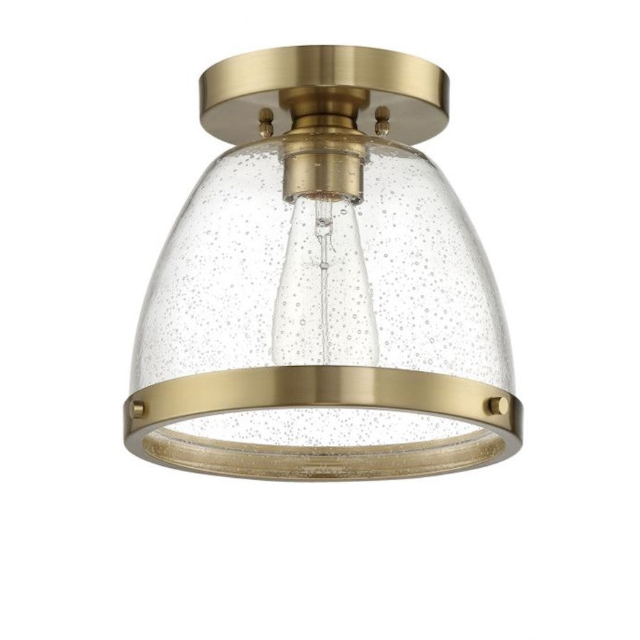 Craftmade Lodie 1 Light 9.5" Flush Mount, Satin Brass - X1410-SB