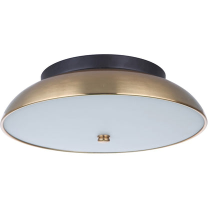 Craftmade Soul 12.5" LED Flush Mount, Flat Black/Satin Brass - X6813-FBSB-LED