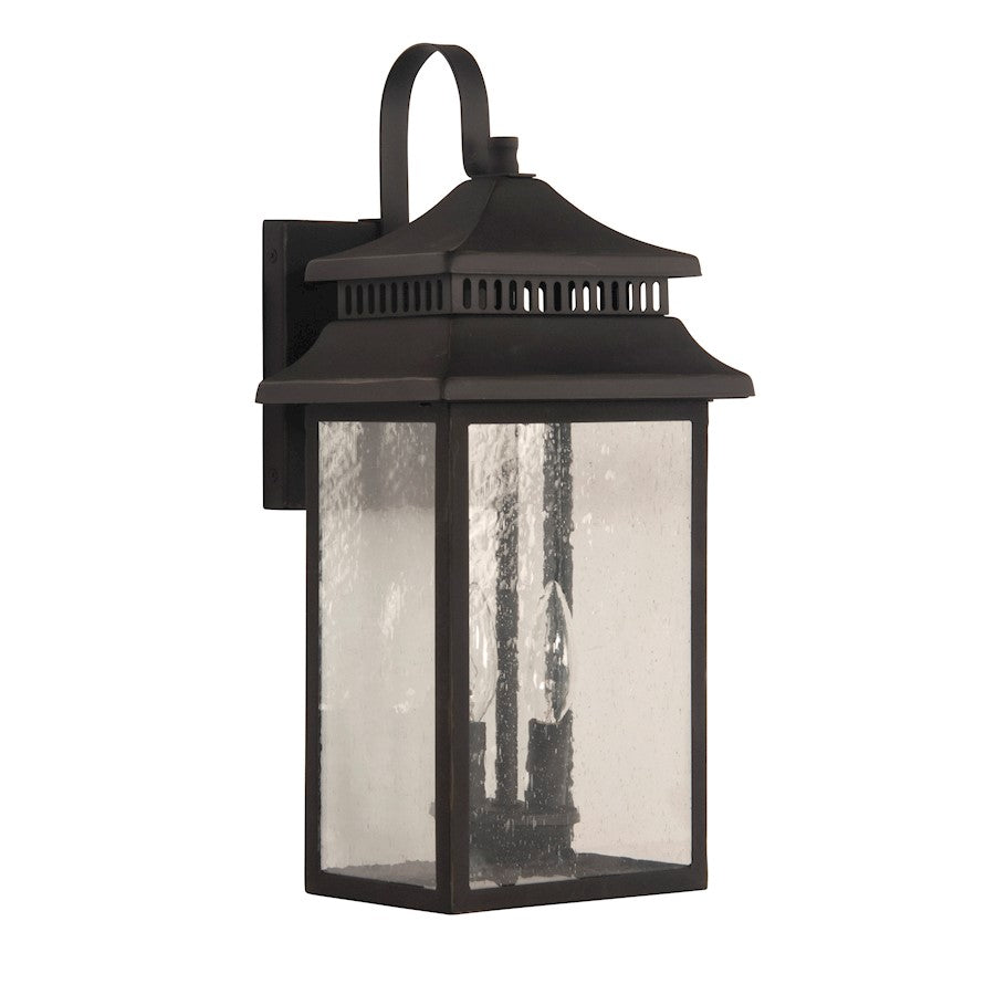 Craftmade Crossbend Medium 2 Light Outdoor Lantern, Bronze/Seeded - ZA3114-DBG