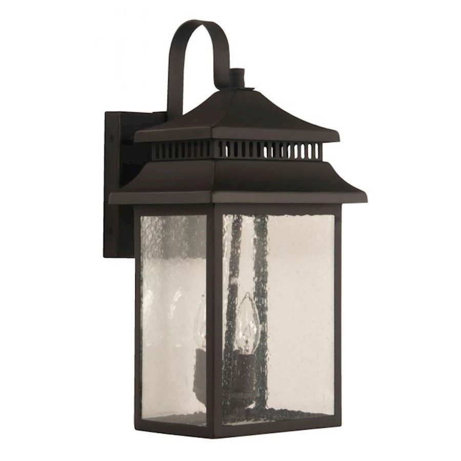 Craftmade Crossbend Large 2 Light Outdoor Lantern, Bronze/Seeded - ZA3124-DBG