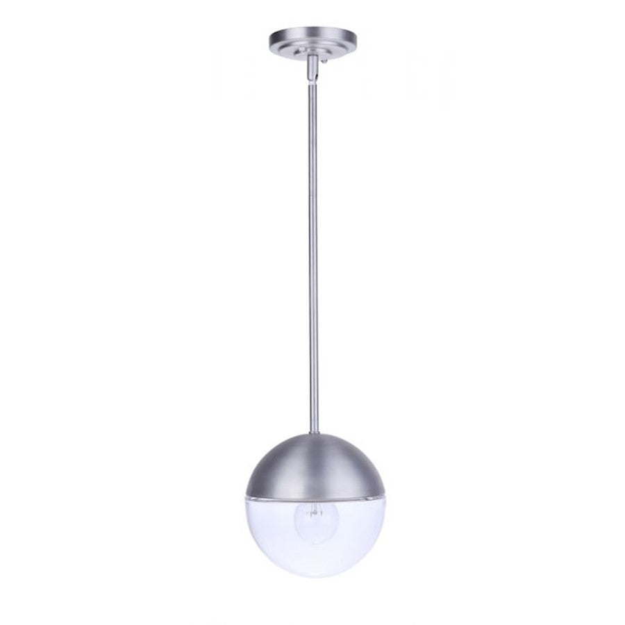 Craftmade Evie 1 Light Outdoor Pendant, Satin Aluminum - ZA3411-SA