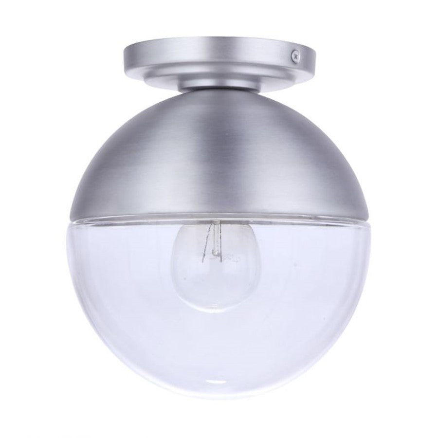 Craftmade Evie 1 Light Outdoor Flush Mount, Satin Aluminum - ZA3417-SA