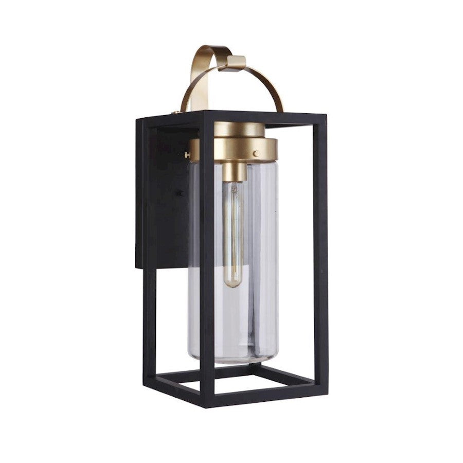 Craftmade Neo 1 Light 17" Outdoor Lantern, Midnight/Brass - ZA4814-MNSB