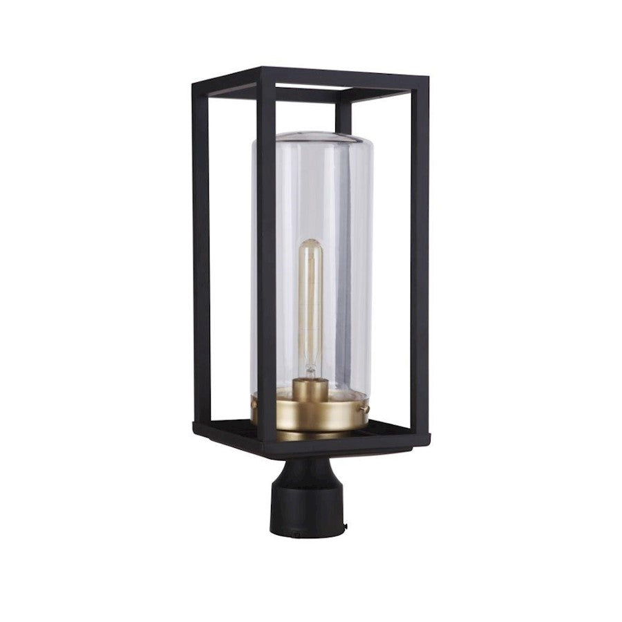 Craftmade Neo 1 Light Outdoor Post, Midnight/Brass - ZA4825-MNSB