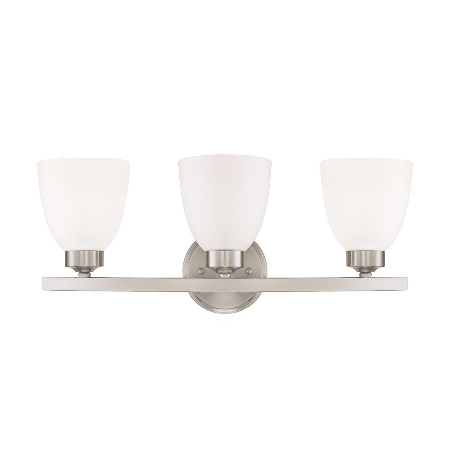 HomePlace by Capital Lighting Jameson 3 Light Vanity, Nickel - 114331BN-333