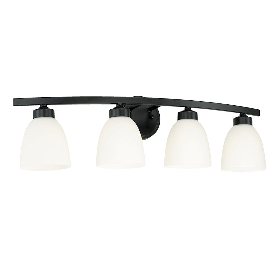 HomePlace Lighting Jameson 4 Light Vanity, Black/White - 114341MB-333