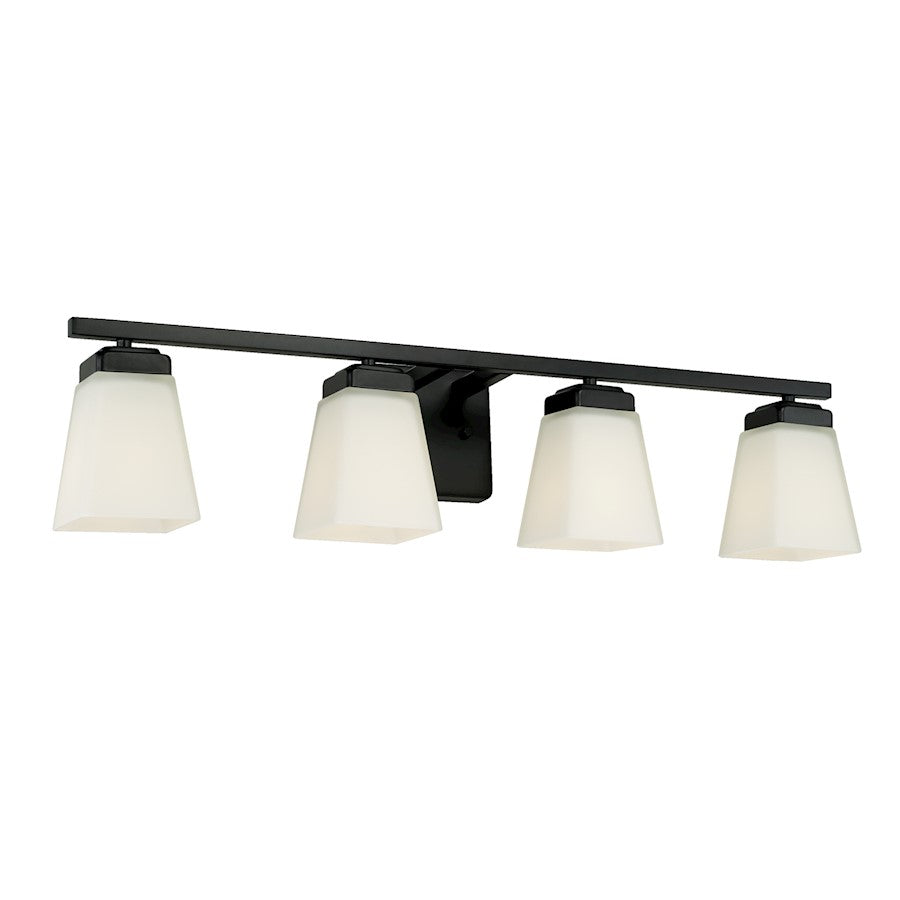 HomePlace Lighting Baxley 4 Light Vanity, Black/White - 114441MB-334