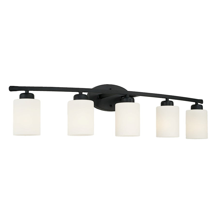 HomePlace Lighting Dixon 5 Light Vanity, Black/White - 115251MB-338