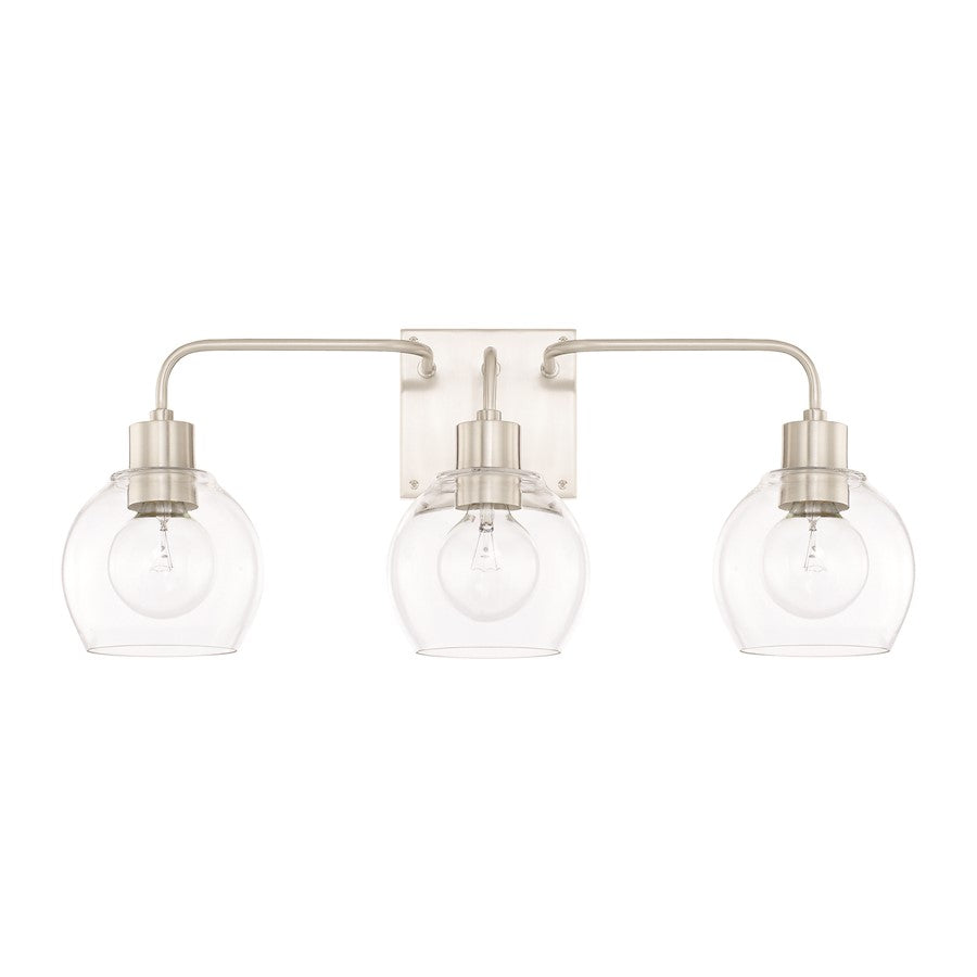 HomePlace by Capital Lighting Tanner 3 Light Vanity, Nickel - 120031BN-426