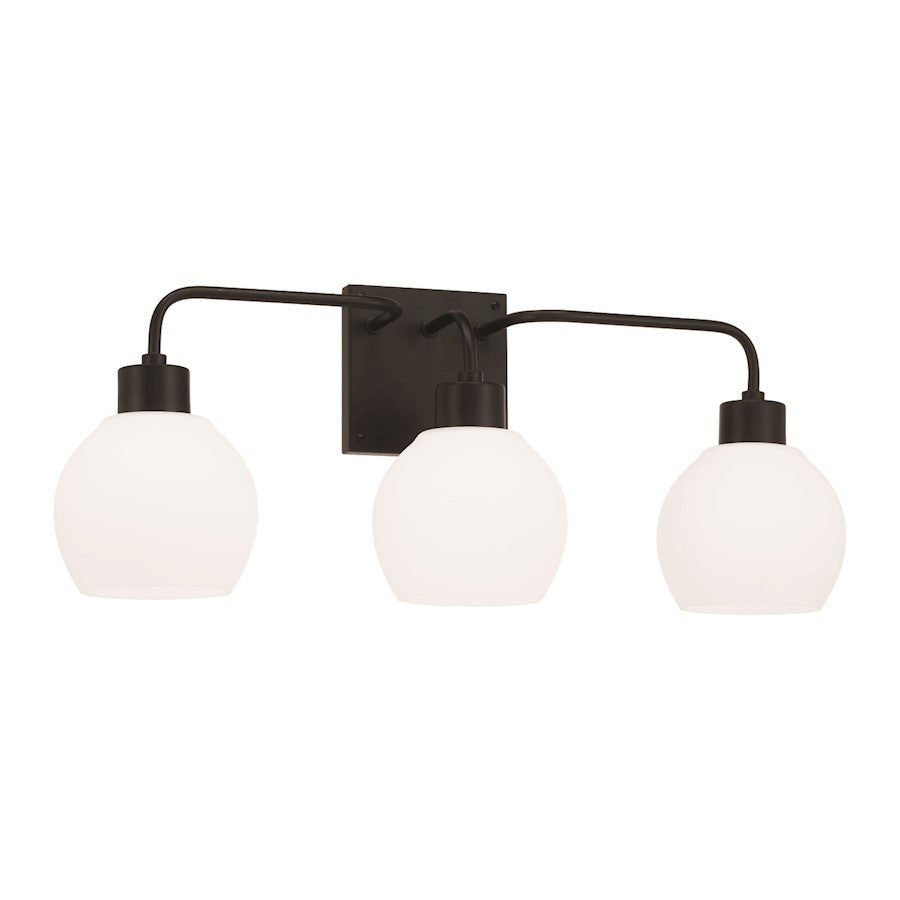 HomePlace Lighting Tanner 3 Light Vanity, Black/Soft White - 120031MB-540