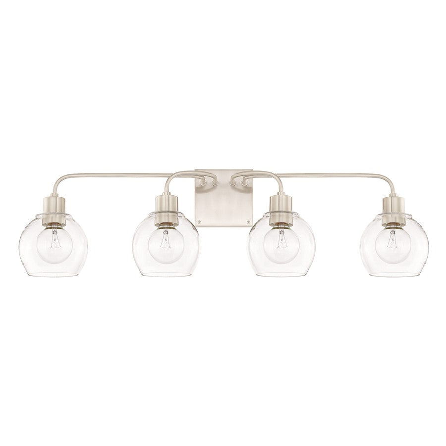 HomePlace by Capital Lighting Tanner 4 Light Vanity, Nickel - 120041BN-426