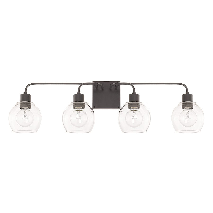 HomePlace by Capital Lighting Tanner 4 Light Vanity, Matte Black - 120041MB-426