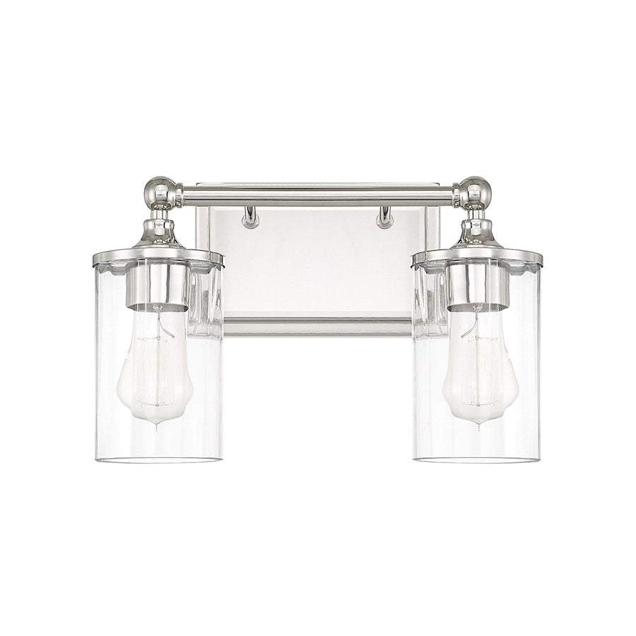 Capital Lighting Camden 2 Light Vanity, Polished Nickel - 120721PN-423