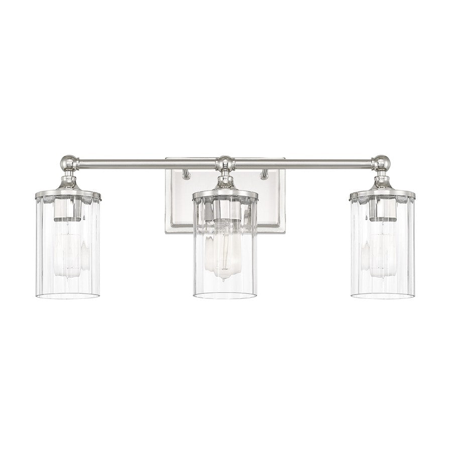 Capital Lighting Camden 3 Light Vanity, Polished Nickel - 120731PN-423