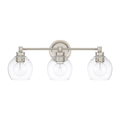 Capital Lighting Mid-Century 3 Light Vanity, Polished Nickel - 121131PN-426