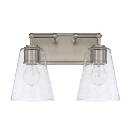 Capital Lighting 2 Light Vanity, Brushed Nickel/Clear Seeded - 121721BN-463