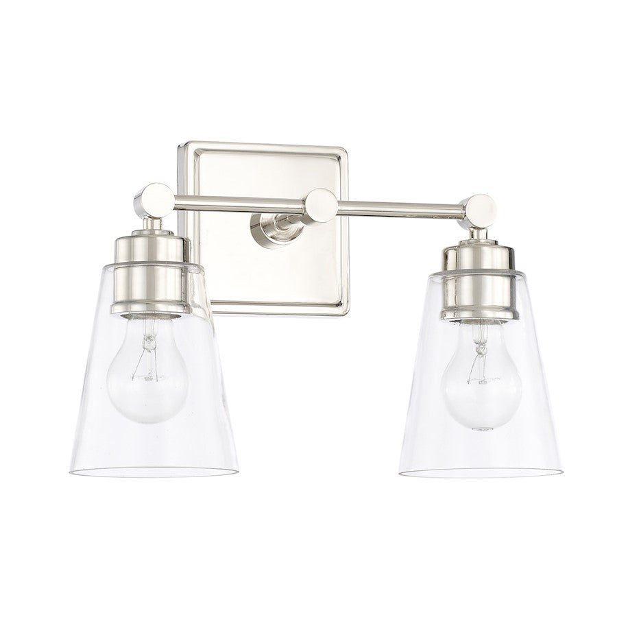 Capital Lighting 2 Light Vanity, Polished Nickel - 121821PN-432