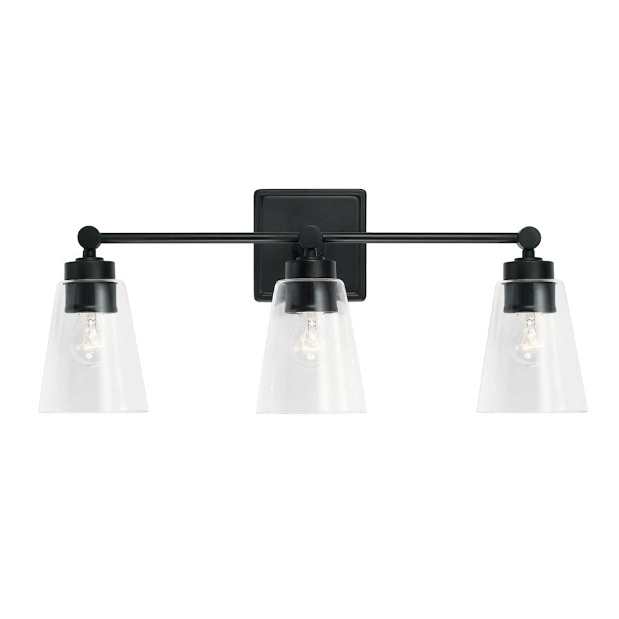 2 Light Bathroom Vanity Light in Matte Black